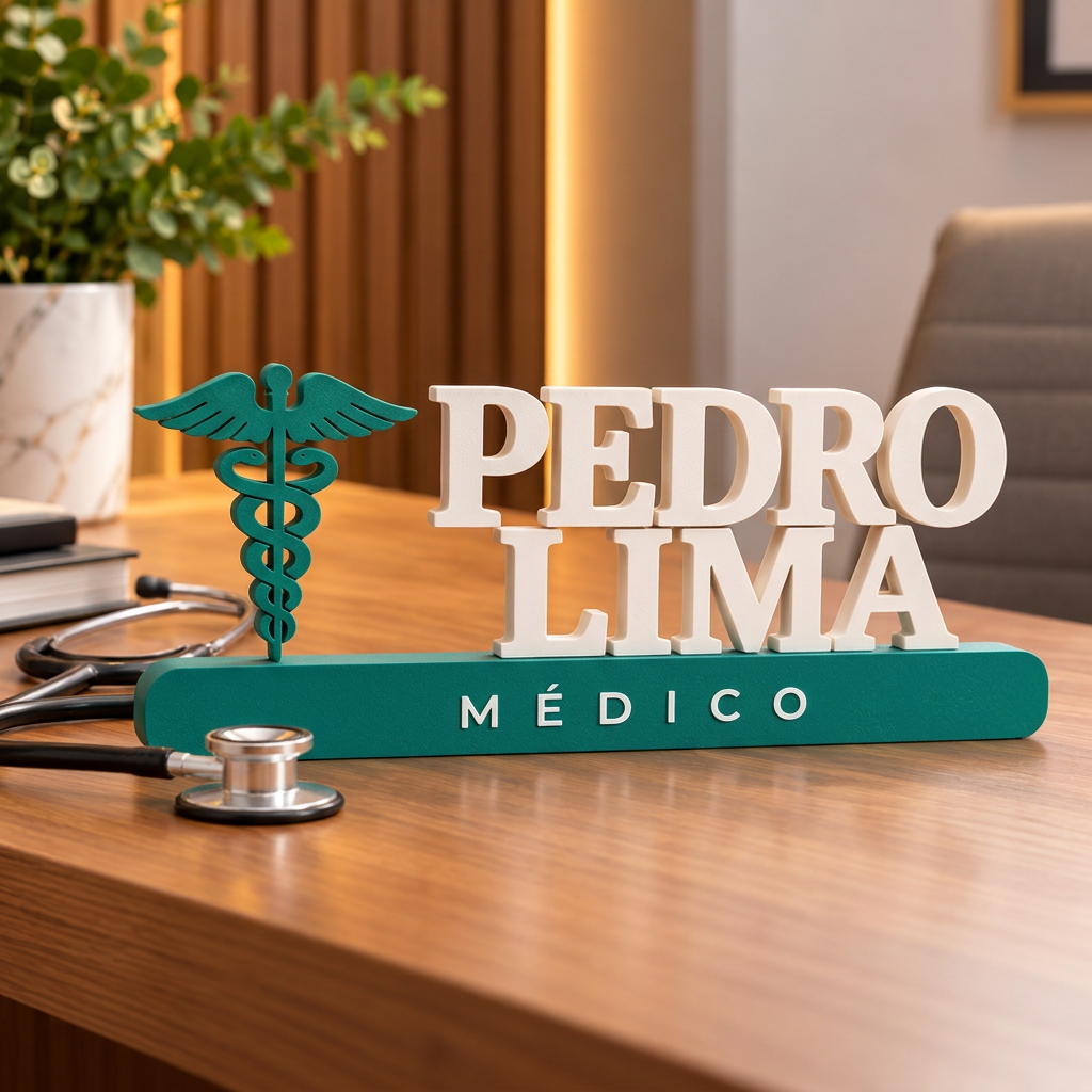Placa De Mesa Personalizada Nome Profissão Médico(a)